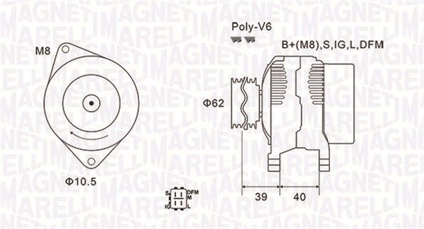 MAGNETI MARELLI Генератор 063731964010